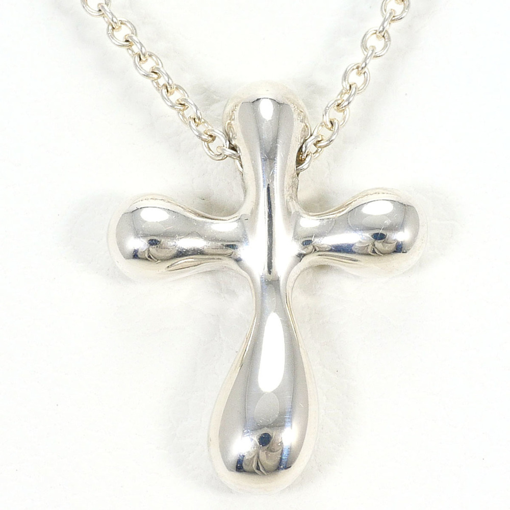 Tiffany & Co. Small Cross Silver Necklace, Total Weight 2.8g, 40cm, Jewelry